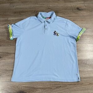 Tommy Bahama x Disney Men's Polo Shirt Mickey Mouse Island Zone‎ XXL Blue